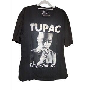 Tupac Trust Nobody T-Shirt Men’s 2XL Black 2Pac Rap Hip Hop Graphic Tee